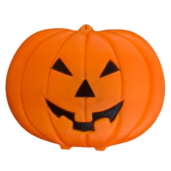 Vintage Halloween Flat TPI Canada Lighted Pumpkin Face Blow Mold 19x15x2 - Picture 1 of 7